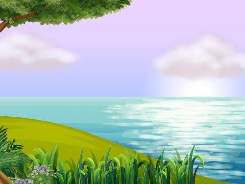 Spring Landscape Nature Illustration