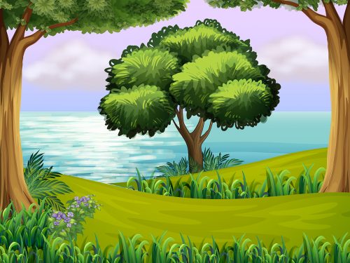 Spring Landscape Nature Illustration