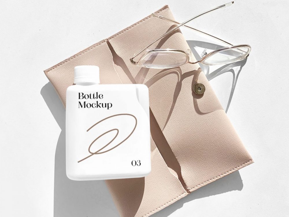 Square Bottle Mockup