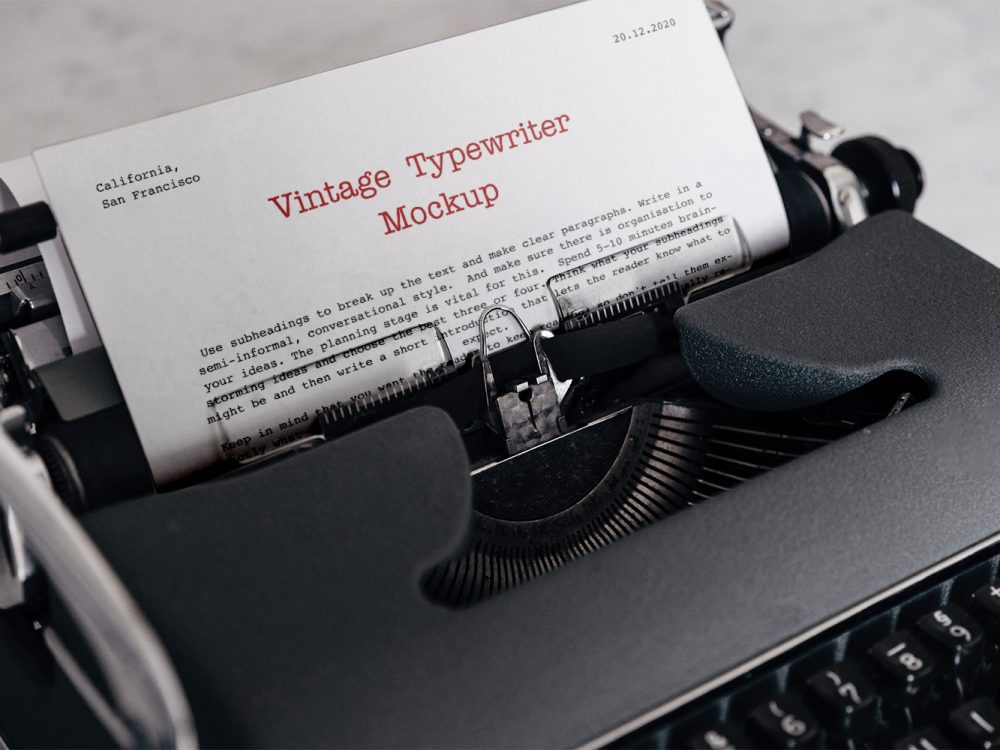 Vintage Typewriter Mockup