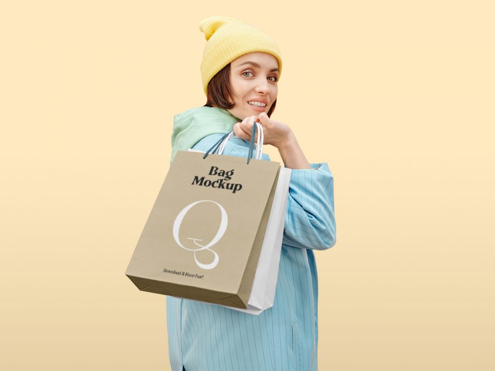 Women with Paper Bags Mockup