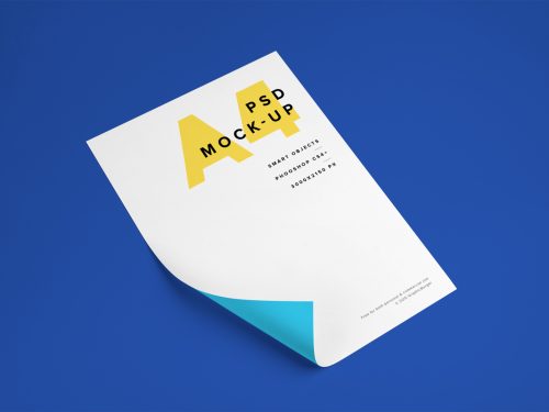 A4 Paper PSD Mockup