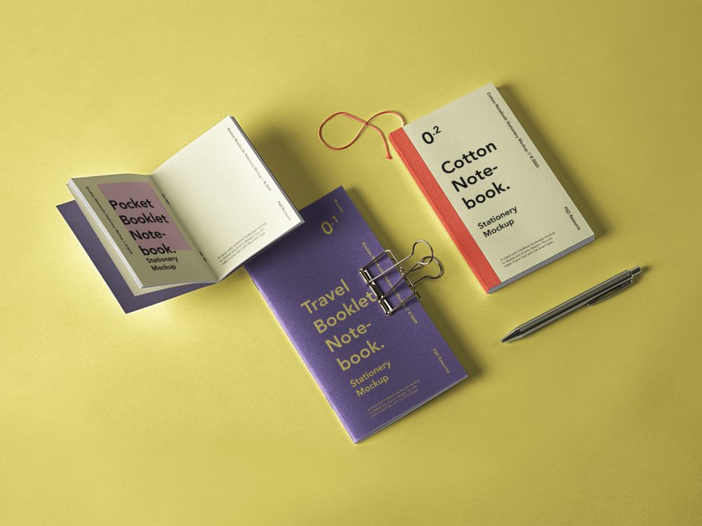 Booklet Notebook Psd Mockup Set