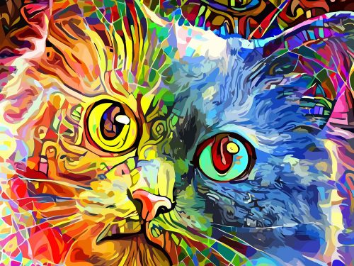 Colorful Cat Illustration