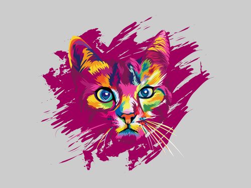 Colorful Cat Illustration