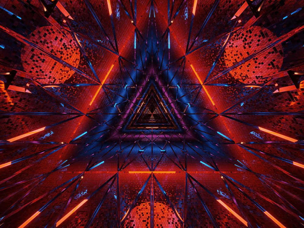 Cosmic Background with Colorful Laser Lights