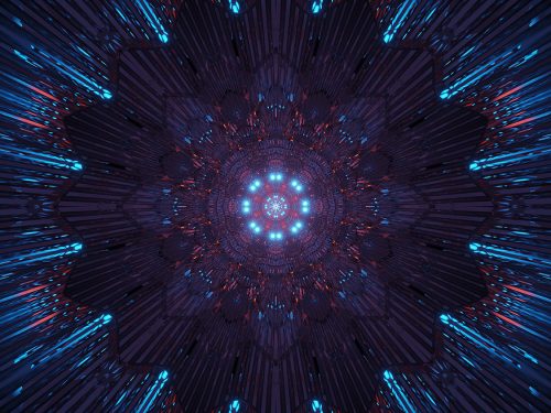 Cosmic Background with Colorful Laser Lights