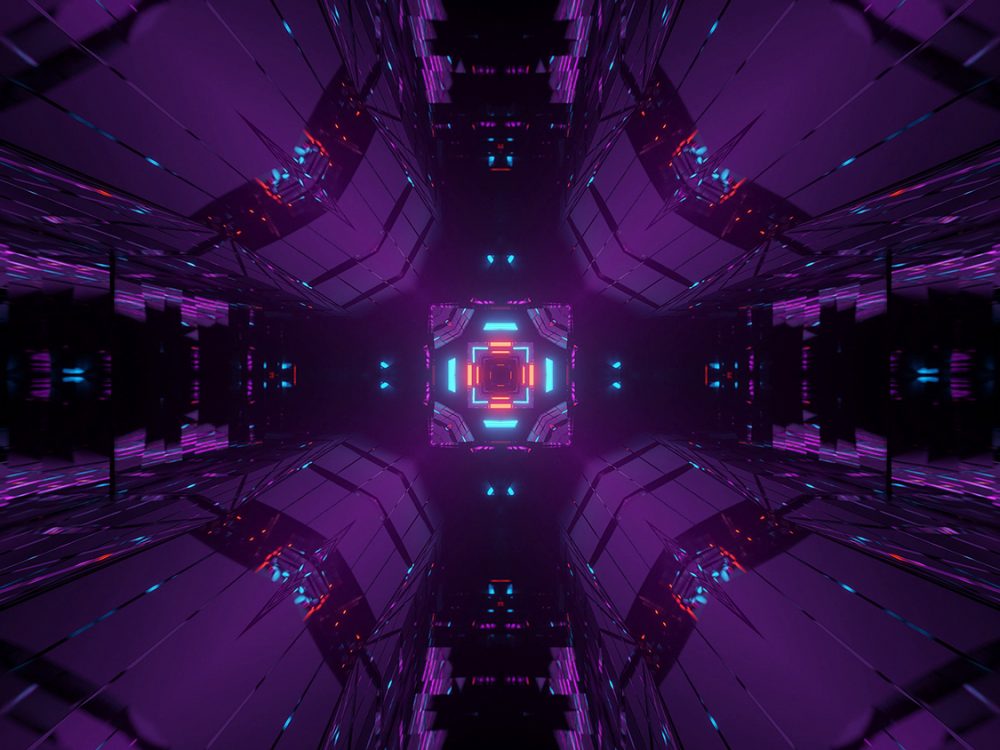 Cosmic Background with Colorful Laser Lights