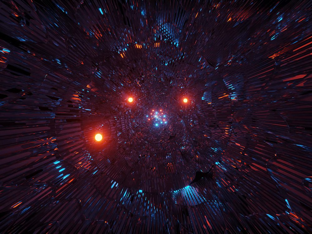 Cosmic Background with Colorful Laser Lights