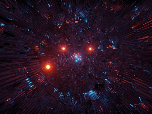 Cosmic Background with Colorful Laser Lights