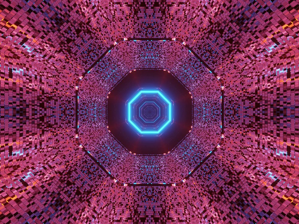 Cosmic Background with Colorful Laser Lights