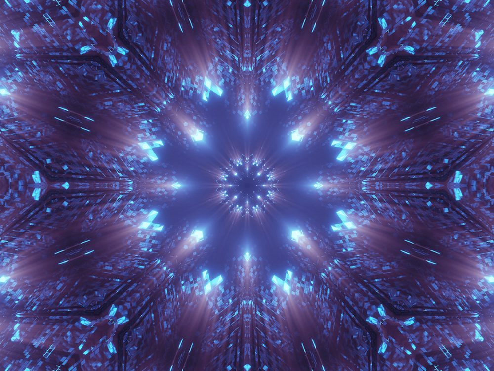 Cosmic Background with Colorful Laser Lights