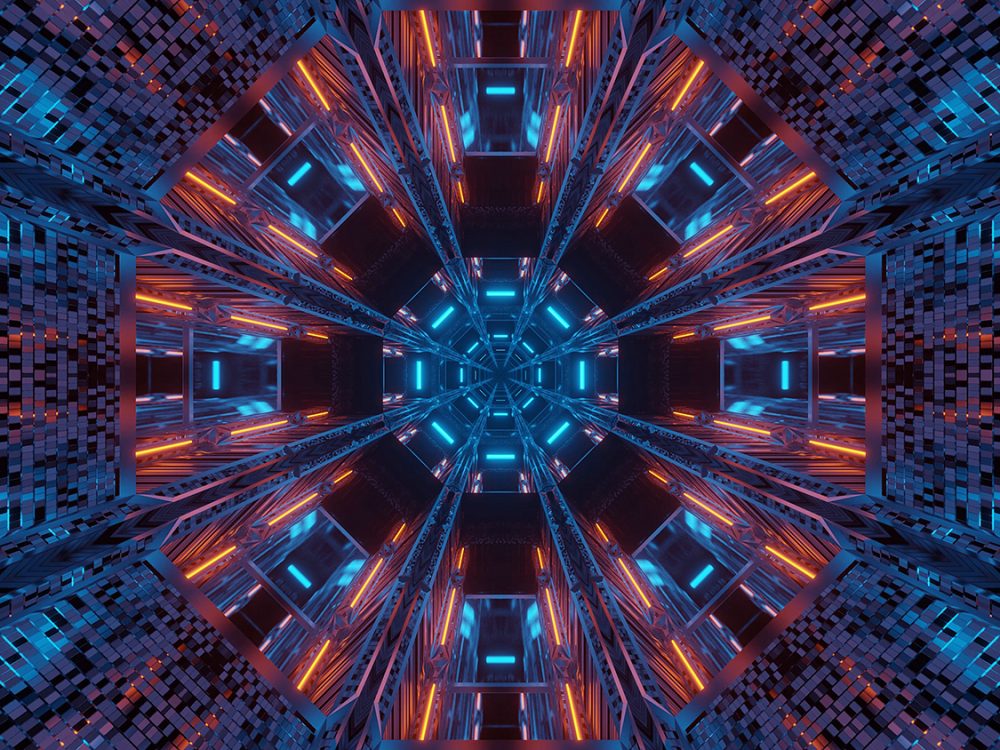 Cosmic Background with Colorful Laser Lights