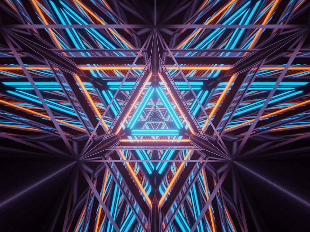 Cosmic Background with Colorful Laser Lights