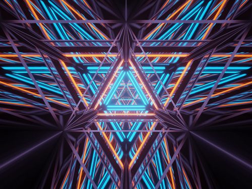 Cosmic Background with Colorful Laser Lights