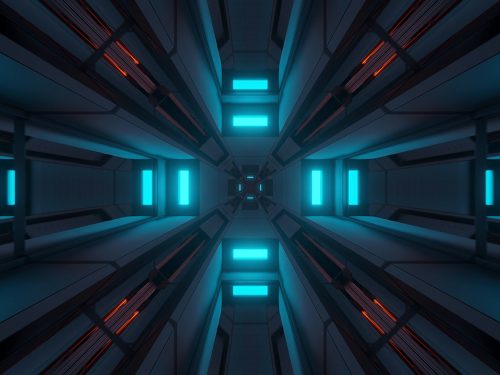 Cosmic Background with Colorful Laser Lights