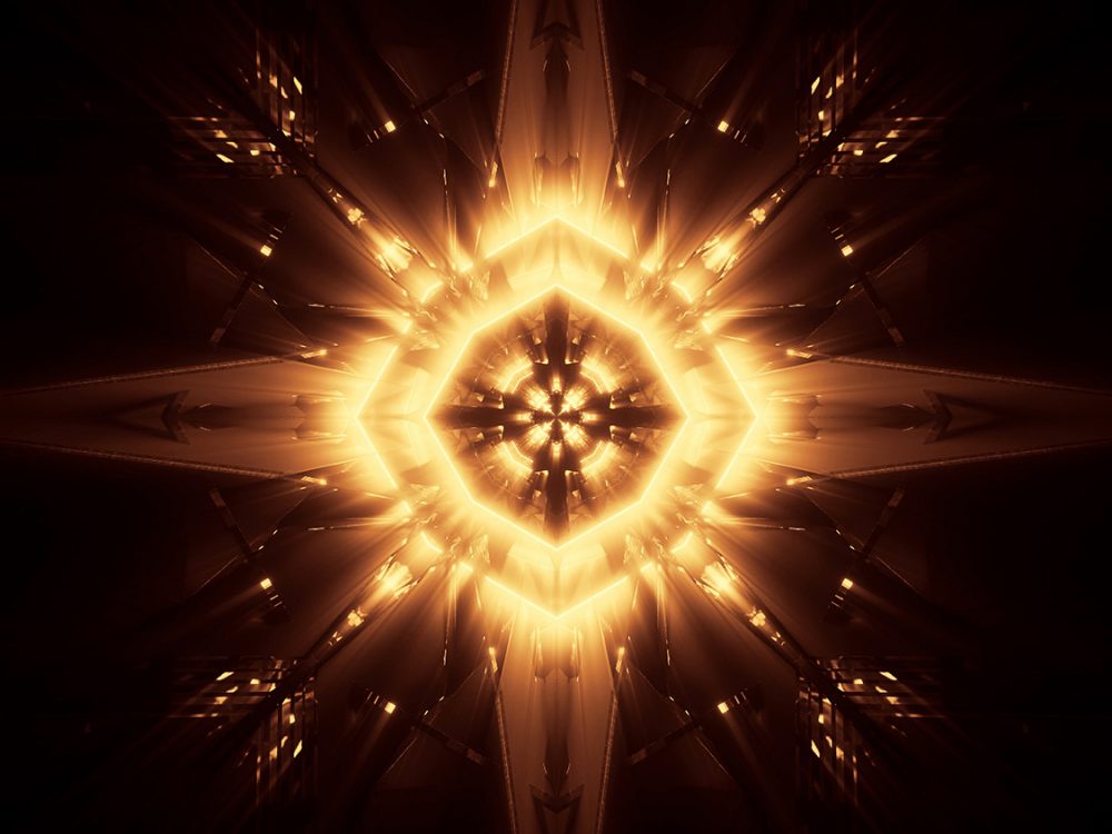 Cosmic Background with Colorful Laser Lights