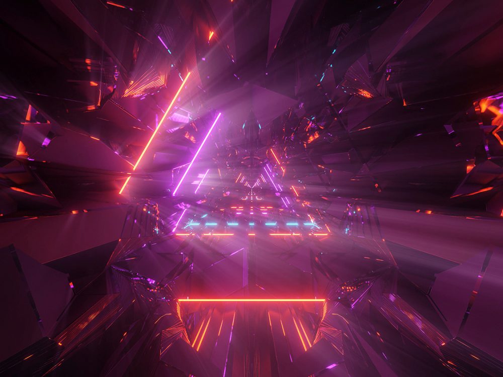 Cosmic Background with Colorful Laser Lights