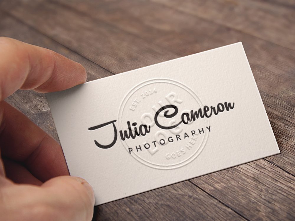 Embossed Business Card Mockup
