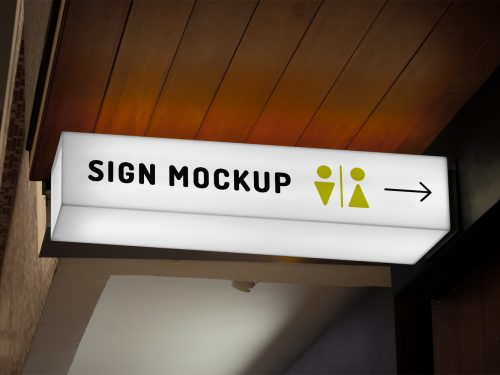 Light Sign Mockup