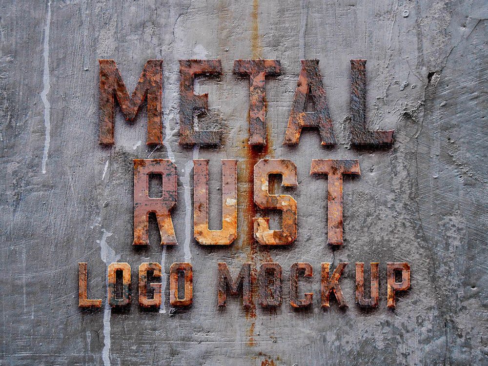 Metal Rust Logo Mockup