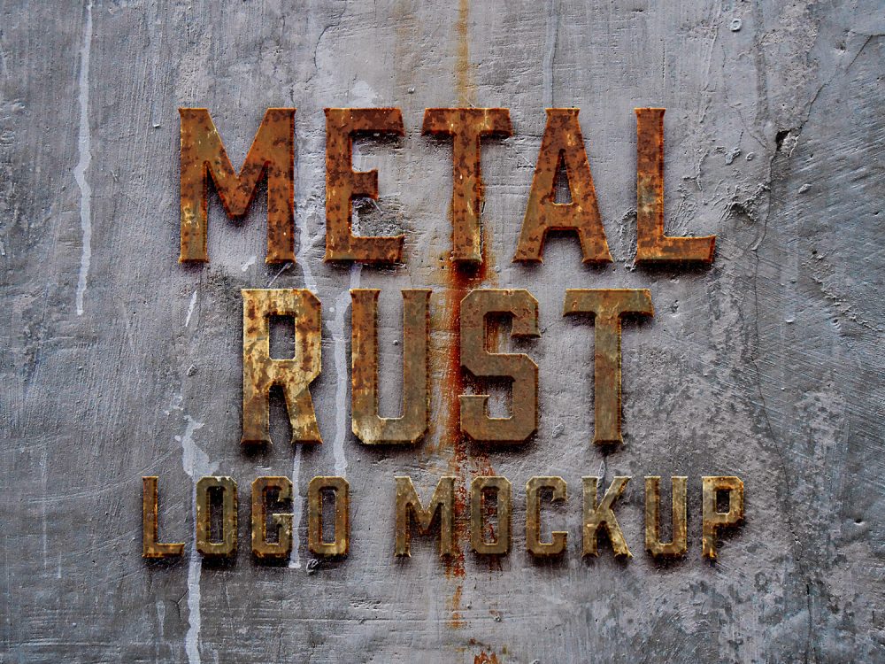 Metal Rust Logo Mockup