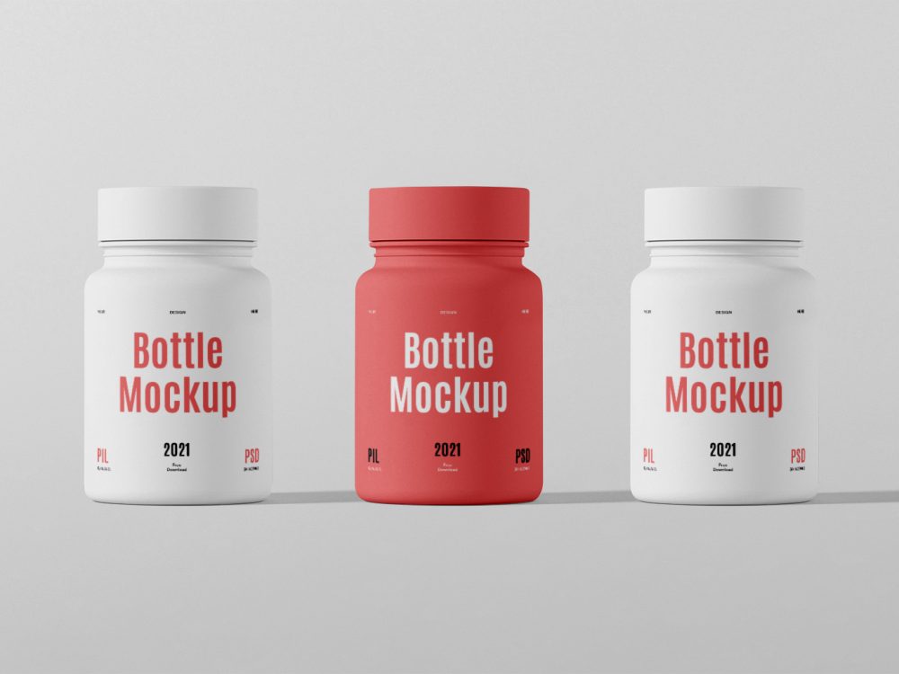 Mini Plastic Bottle PSD Mockup