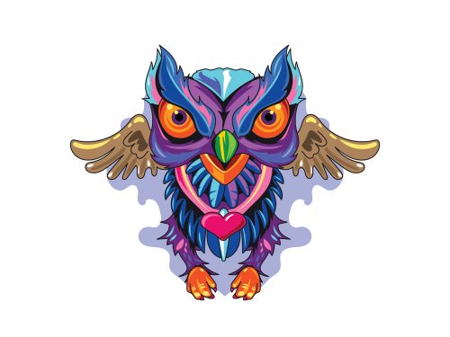 Owl Colorful Logo Design