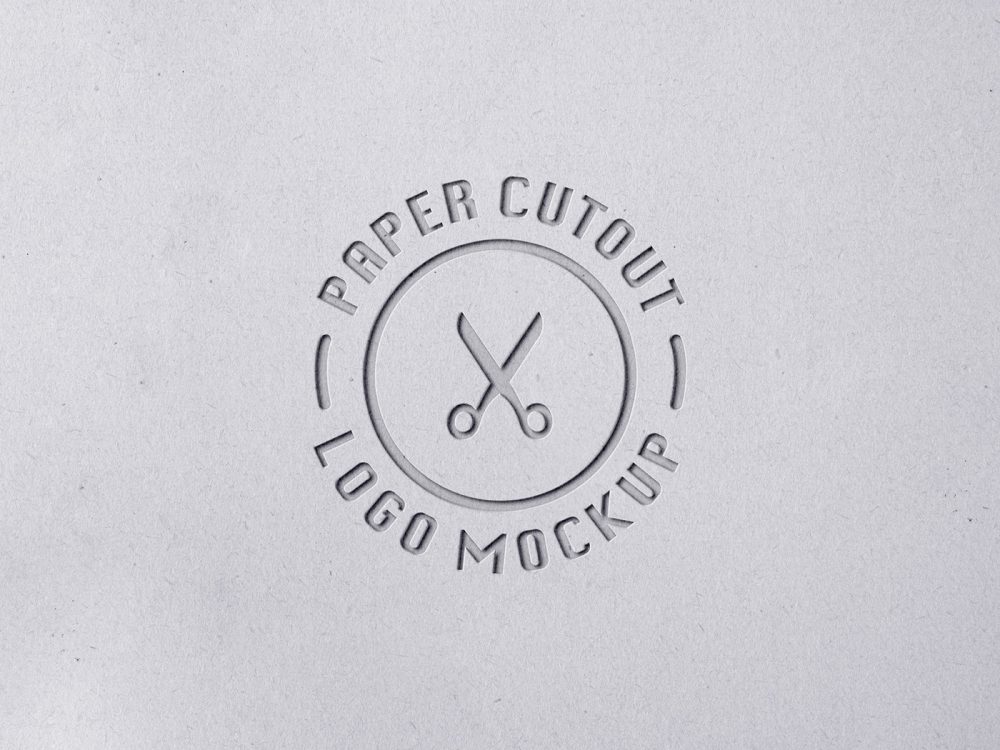 Paper Cut Logo Mockup