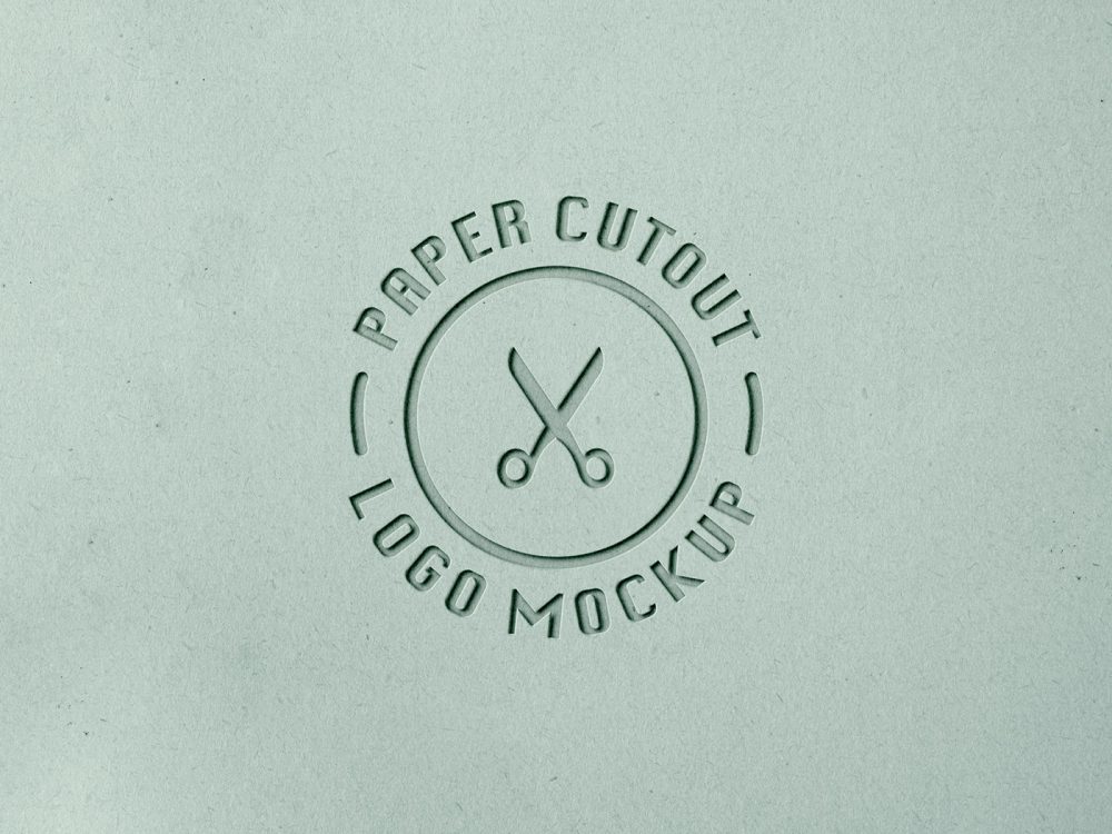Paper Cut Logo Mockup