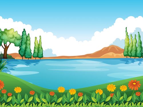 Spring Landscape Nature Illustration