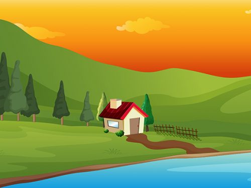 Spring Landscape Nature Illustration