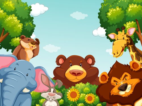 Wild Animals Free Vector Illustration