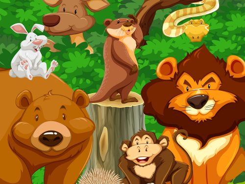 Wild Animals Free Vector Illustration
