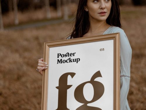 Women with Poster Mockup