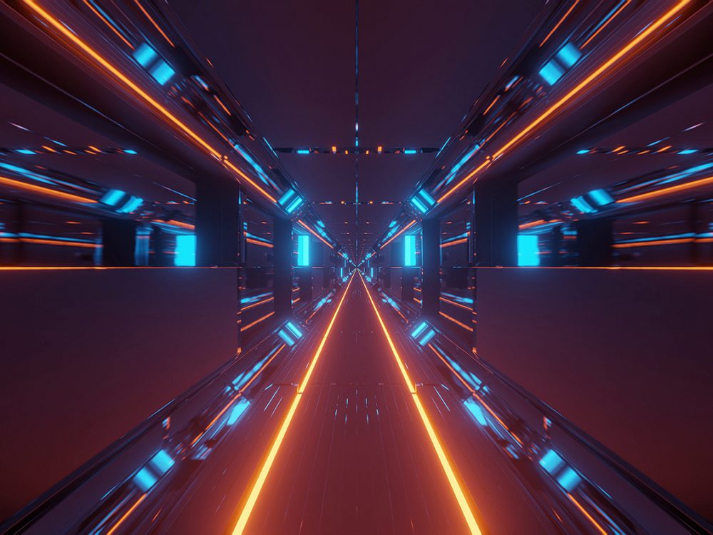 Cosmic Background with Colorful Laser Lights