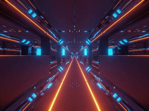 Cosmic Background with Colorful Laser Lights