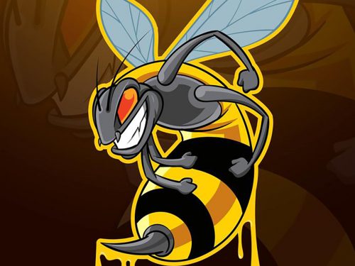Bee Insect Mascot Logo Free Vector Illustration