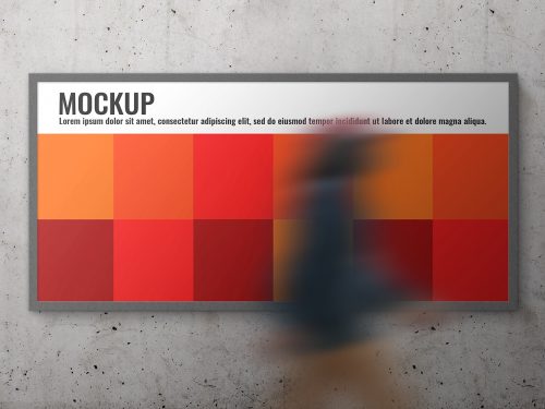 Big Banner with Walking Man Free Mockup