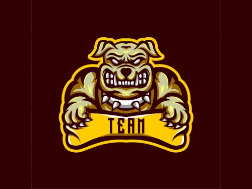 Bulldog Team Emblem Illustration