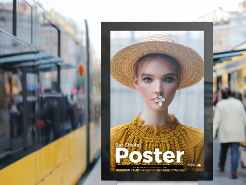 Bus Stop Billboard Mockup