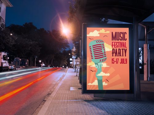 Bus Stop Billboard Mockup