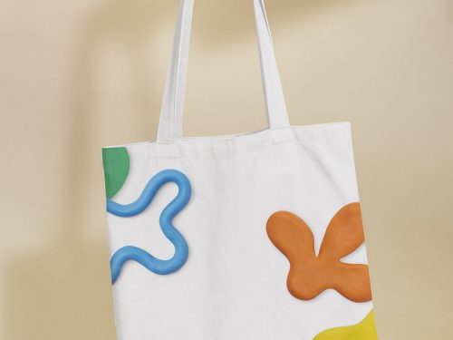 Canvas Tote Bag with Abstract Plasticine Free Mockup
