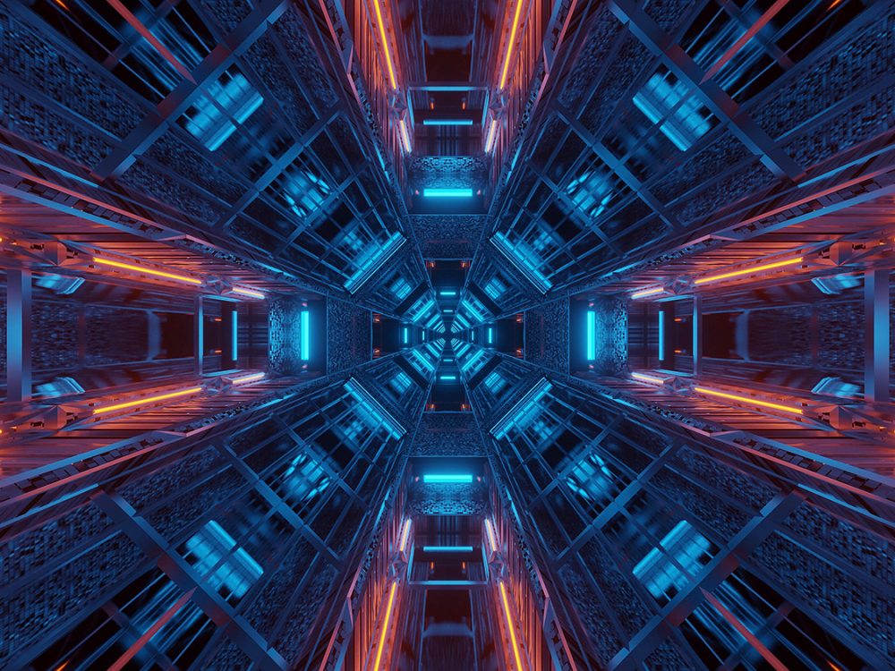 Cosmic Background with Colorful Laser Lights