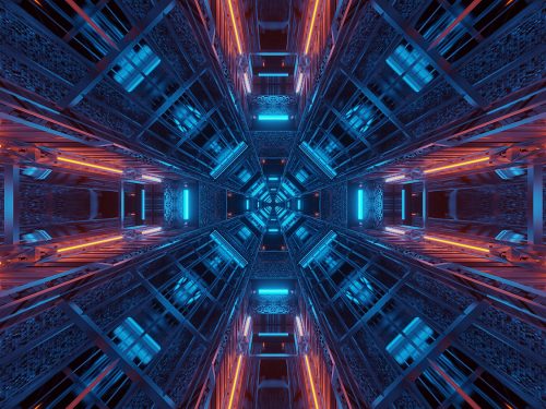 Cosmic Background with Colorful Laser Lights