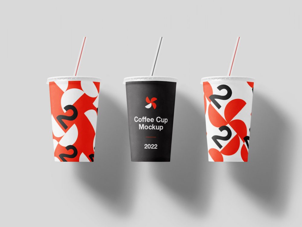 Cup with a Straw Mockup