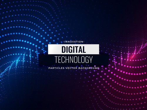 Digital Particles Flowing Background