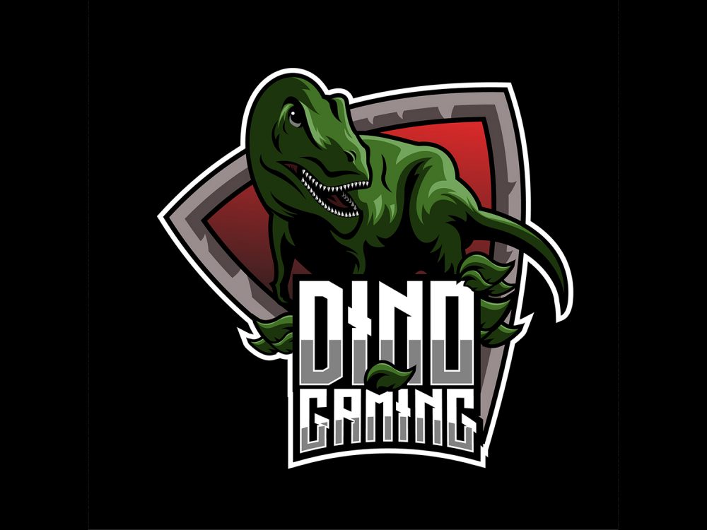 Dino Gaming Team Mascot Free Vector Illustration