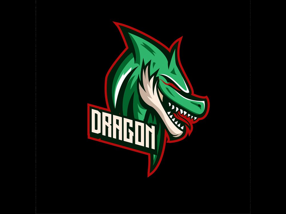 Dragon Mascot in Green Free Vector Illustration