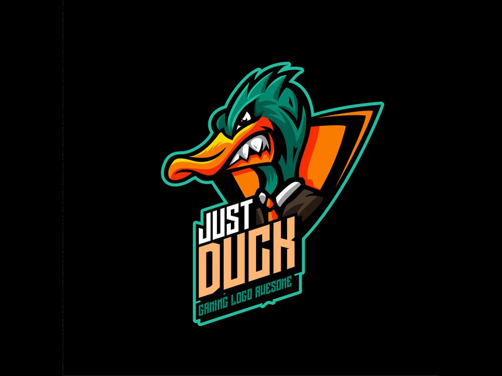 Duck Head Emblem Free Vector Illustration